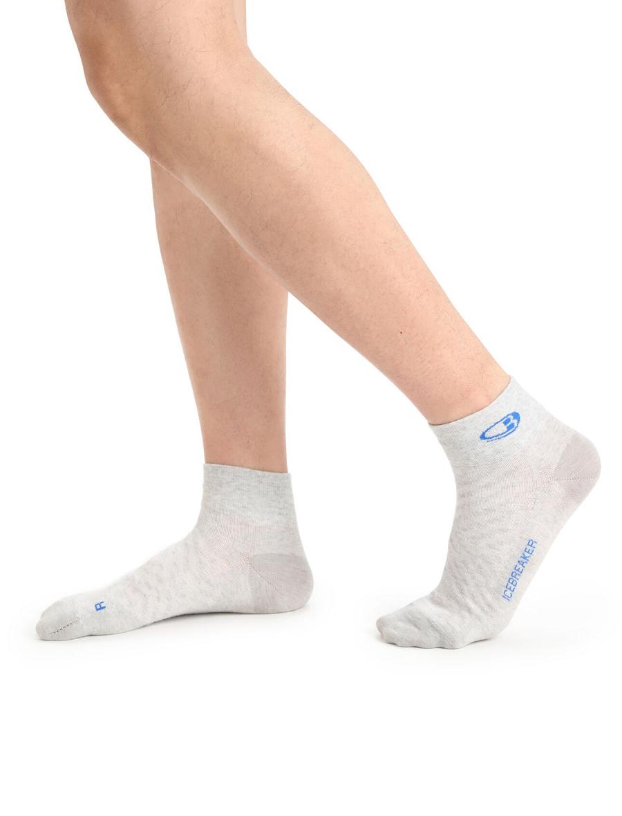 Chaussettes Icebreaker Merino Run+ Ultralight Mini Homme Blanche | FR 1049UZGT